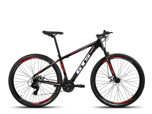 Bicicleta Aro 29 Cambios Shimano Gts Feel 21 A Disco Cor Preto/vermelho Tamanho Do Quadro 17