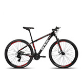 Bicicleta Aro 29 Cambios Shimano Gts Feel 21 A Disco Cor Preto/vermelho Tamanho Do Quadro 17