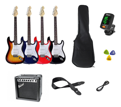 Combo Completo Guitarra Electrica Con Amplificador Y Mas