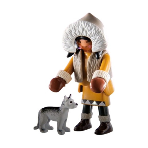 Playmobil Serie 22 Nena Esquimal Con Perro Polo Norte Animal