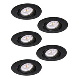 Pack X5 Spot Led Embutir Circular Chapa + Dicro Led 7w