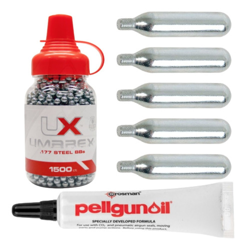 Paquete 5 Tanques Marcadora Co2 12g 1500 Bbs Xtreme C