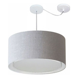 Lustre C/ Desvio De Centro Md-4316 Cupula Tec 55x30cm Cinza 110v/220v