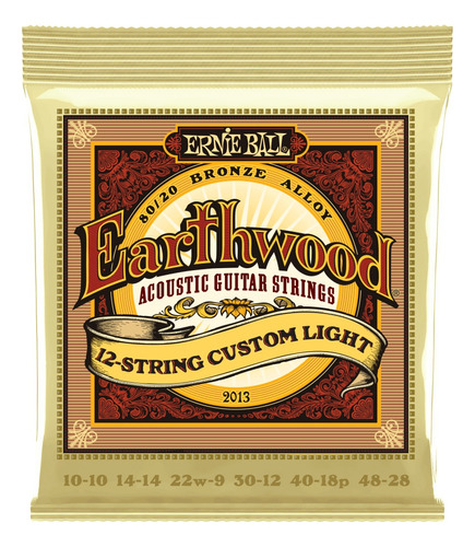 12 Strings Ernie Ball Earthwood 80/20 Bronze Custom Light