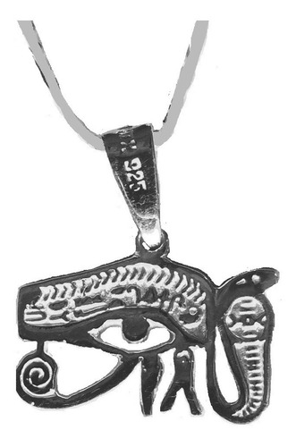 Protección Cadena Serpiente Dije Ojo Horus Ra Egipcia Plata