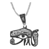 Protección Cadena Serpiente Dije Ojo Horus Ra Egipcia Plata