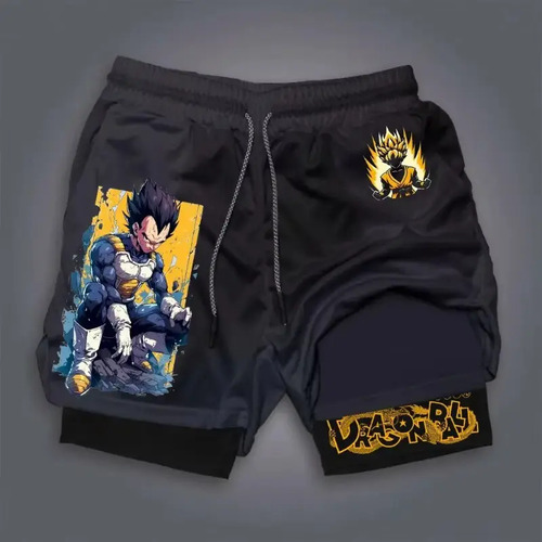Shorts Deportivos Vegeta Dragon Ball Doble Capa 2026