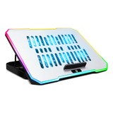 Suporte Base Com Cooler Para Notebook Laptop Gamer Led Rgb