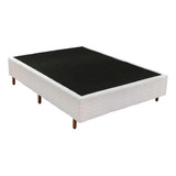 Cama Box Base Casal Bordado Branco (138x25)polar