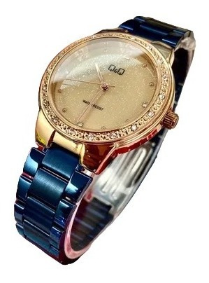Reloj Para Dama Q&q Original Oro Rosa + Envío