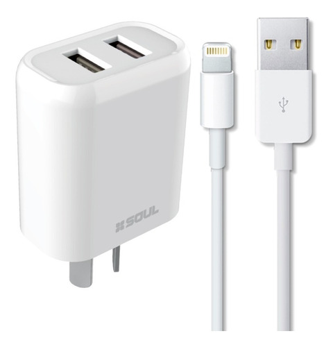 Cargador Rápido Doble Usb Para iPhone iPad + Cable Incluido