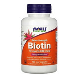 Biotina 10.000 Mcg Now Foods 120 Cápsulas Importada