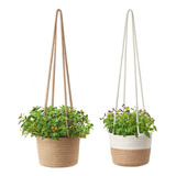 Cesta Tejida Para Plantas, 2 Piezas, Para Colgar Plantas Par