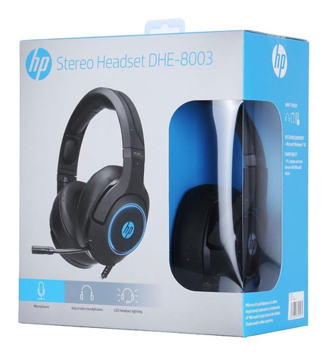 Auricular Hp Gamer Con Luz Microfono 8003