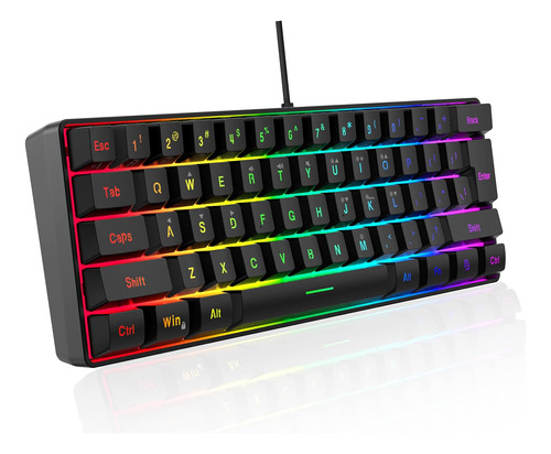 Dgg K60 61 Teclas Rgb Retroiluminado 60% Teclado Para Juegos