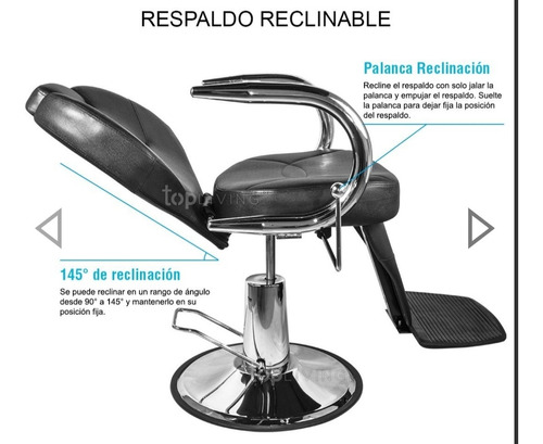 Silla De Barbería Negro Deluxe