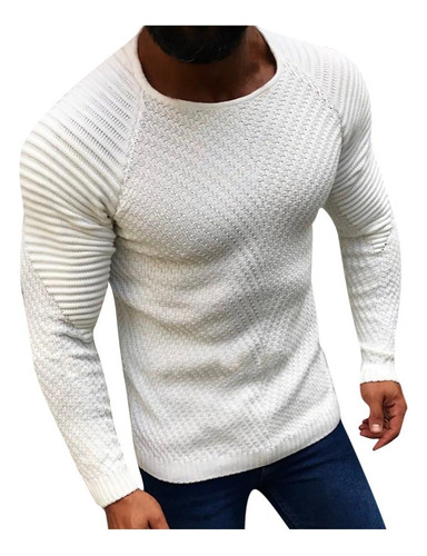 Men's Solid Tops Pullover Round Collar Long Sleeve Sl 2024