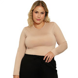 Blusa Térmica Feminina Plus Size Manga Longa Peluciada Frio