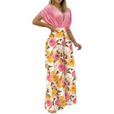 Conjunto Blusa Y Pantalón Mujer Moda Estampado Floral