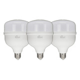 Kit 3 Lâmpadas Led Bulbo 50w Alta Potência Branca E27 6500k