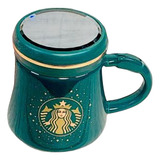 Mug Picillo Starbucks Vaso Cerámica Tapa Espejo Taza Cafe 