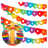 4 Cadenas Lgbt Corazón Guía Papel Bandera Orgullo Pride 11mt