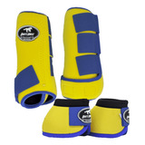 Conjunto Caneleira E Cloche Amarelo E Azul - Boots Horse