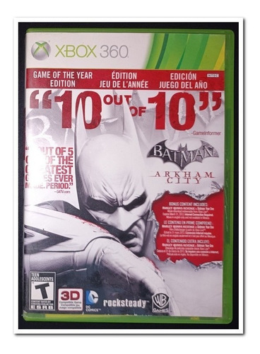 Batman Arkham City, Juego Xbox 360, 2 Discos