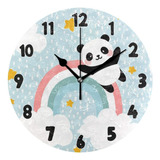 Reloj De Pared Lindo De La Panda Para Baño De Arco Iri...