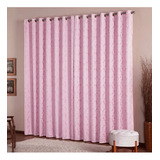 Cortina De Jacquard 4x2,80 Semi Blackout - Rose