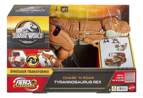 Jurassic World T-rex Persigue Y Ruge Transformer 2 En 1