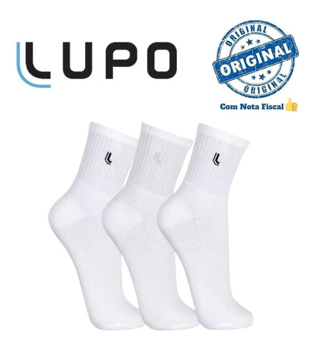 Kit 9 Pares Meias Cano Médio Lupo Algodão Masculino Original