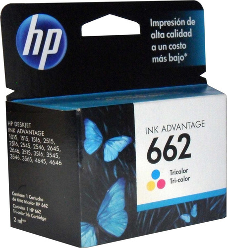 Cartucho Tinta Hp 662 Color Cz104al Original