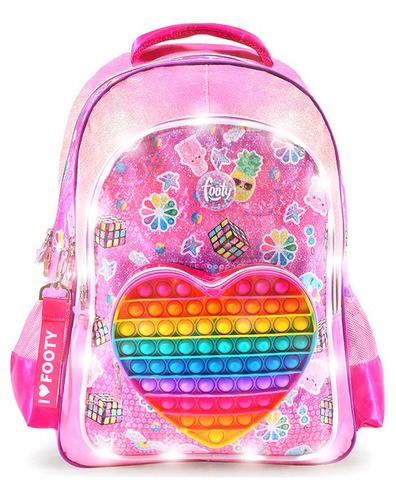 Mochila Pop-it Corazón, De Espalda, 18 , C/luz, Footy, 12663