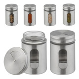  Condimenteros Especieros Acero Inox Set 6 Con Dosificador 