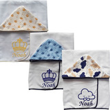 Toalhas De Banho Personalizadas Para Bebês- Kit Com 3 Unid