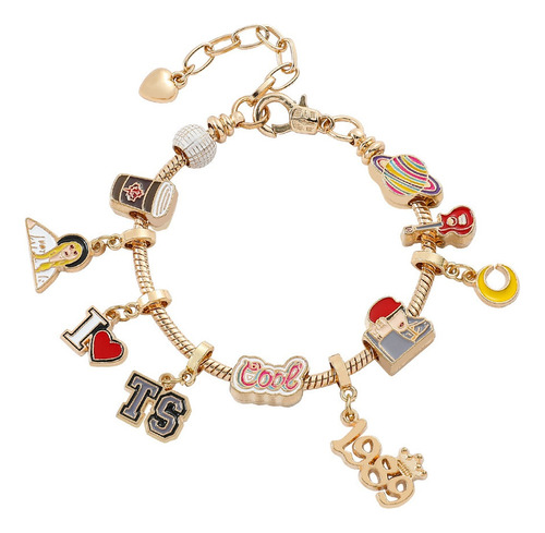 Pulsera Brazalete De Oro Con Temática De Cantante Joyeria