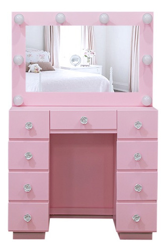 Penteadeira Infantil Camarim Rosa Bebe Luxo