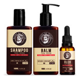 Kit Anti Bacteriano P/ Limpeza Da Barba Shampoo Balm Oleo