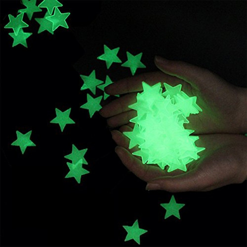 50x Estrellas Fosfore Colores 100pc Fluorescente Adhesiva