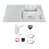 Fregadero Tarja De Empotrar Acero Inox 80x50 C/kit S/llaves