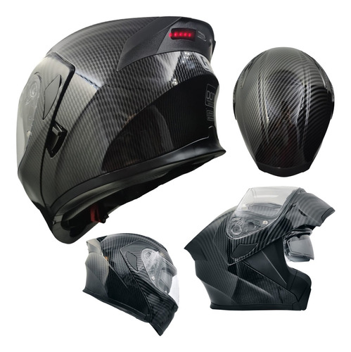 Casco Moto Abatible Luz Led Mate Certificado Dot + Regalo R7