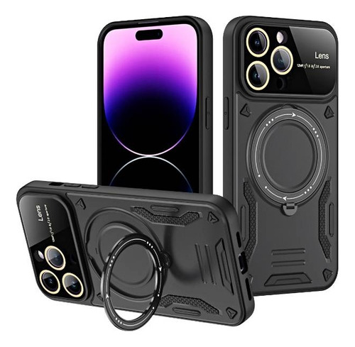 Funda Para iPhone 11 12 13 14 15 Pro Max Rígida Con Soporte