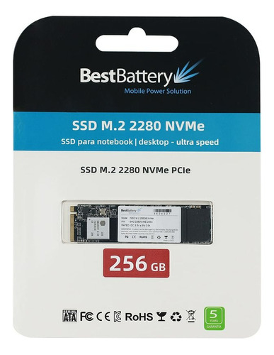 Hd Ssd M.2 2280 Pcie Gen3 Nvme Leitura 2500mbs Grava 1700mbs