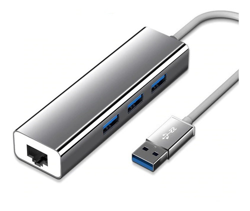 Adaptador De Red Usb 3.0 A Rj45 Ethernet + Hub 3.0 Multipuer