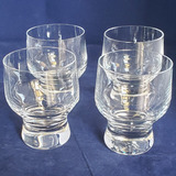 Juego 4 Vasos De Cristal Base Fondo Hueco 10cm Agua Gaseosa 