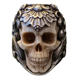 Anillo Vintage Calavera Punk Gótico Ajustable Hombres Únicas