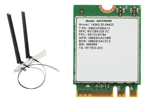 Tarjeta Wifi Ax210ngw Con Antena Wifi 6e 5.2 2.4 Ghz 5 Ghz 3