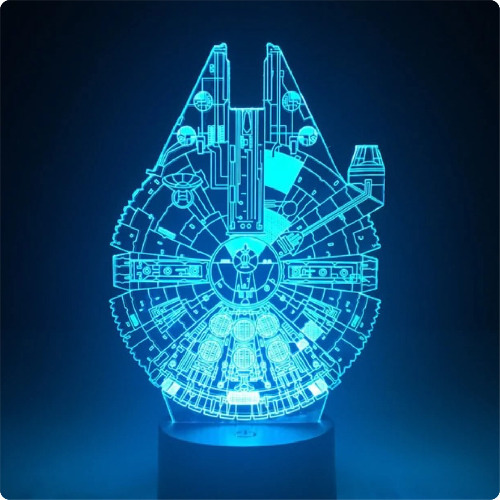Lámpara Led Halcón Milenario Star Wars Base Táctil Rgb