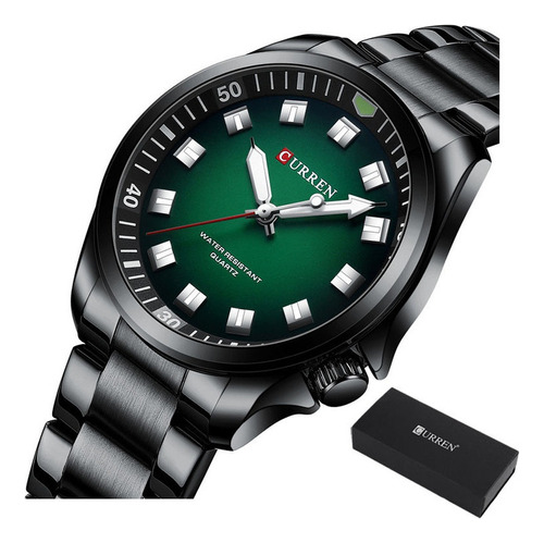 Relojes De Cuarzo Luminosos Curren Fashion Para Hombre Color Del Fondo Black Green